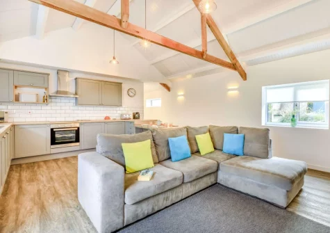 The living area & kitchen at The Milking Shed, Bittadon