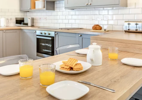 The kitchen  & dining area at The Milking Shed, Bittadon