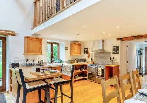 The kitchen at The Moohey, Downderry