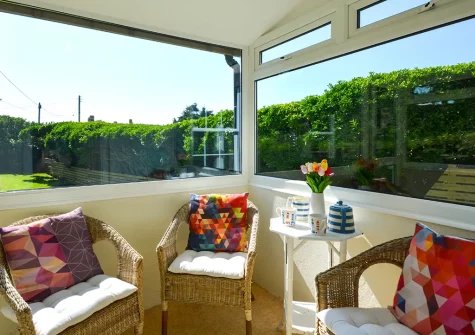 The sun room at The Mount, Crugmeer