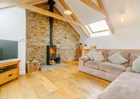 The living area at The Mowhay, Penvose Farm, Tregurrian