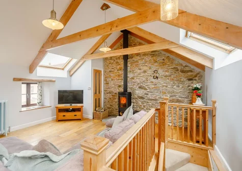 The living area at The Mowhay, Penvose Farm, Tregurrian