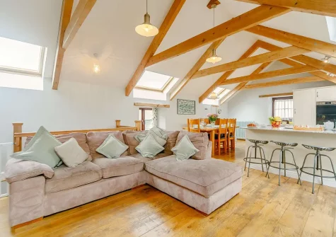 The living area at The Mowhay, Penvose Farm, Tregurrian