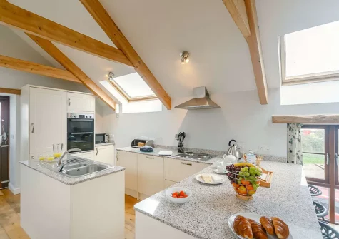 The kitchen at The Mowhay, Penvose Farm, Tregurrian