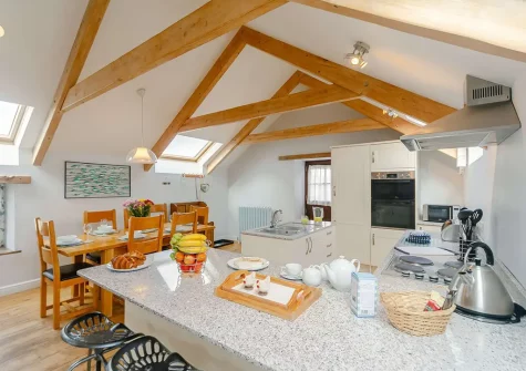 The kitchen at The Mowhay, Penvose Farm, Tregurrian