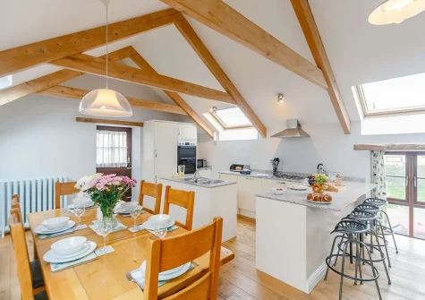 The dining area at The Mowhay, Penvose Farm, Tregurrian
