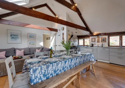 The kitchen & dining area at The Mowhay, St Minver