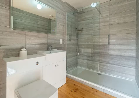 The bathroom at The Nook, Malpas