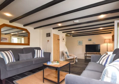 The living room at The Nook, Northcott Mouth