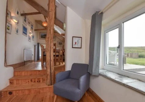 The sitting area at The Nook, Northcott Mouth