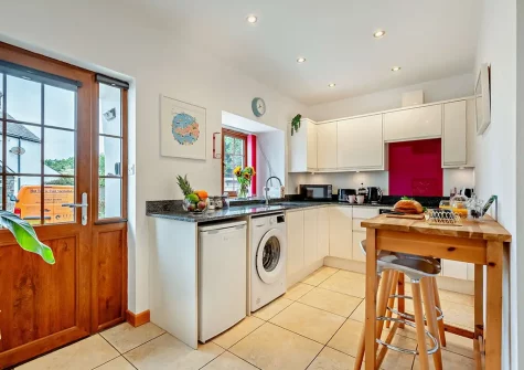 The kitchen at The Nook, Trebudannon