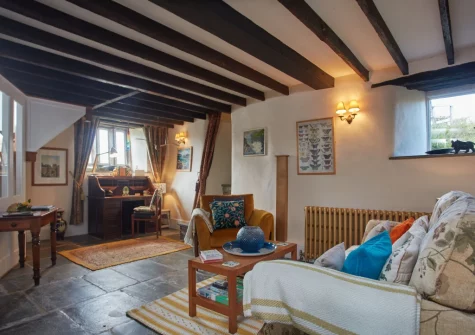 The living room at The North Wing at Trevigue, Crackington Haven