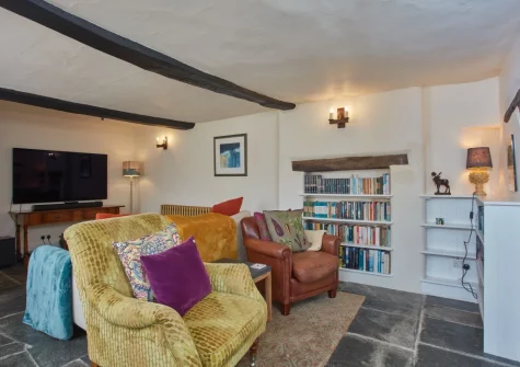 The living area at The North Wing at Trevigue, Crackington Haven