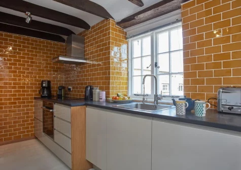 The kitchen at The North Wing at Trevigue, Crackington Haven