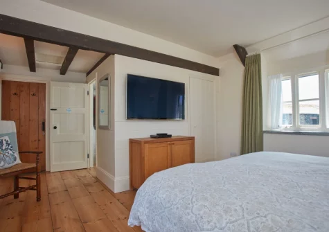 The bedroom at The North Wing at Trevigue, Crackington Haven