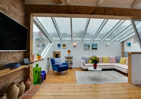 The living area at The Old Bakery Flat, St Ives
