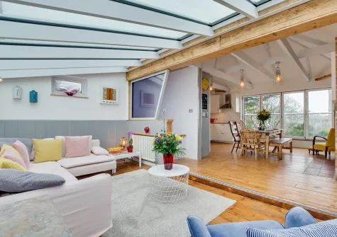 The living area at The Old Bakery Flat, St Ives