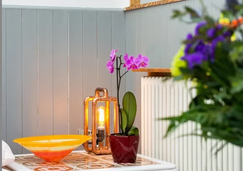 The living area at The Old Bakery Flat, St Ives