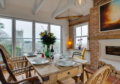 The dining area at The Old Bakery Flat, St Ives