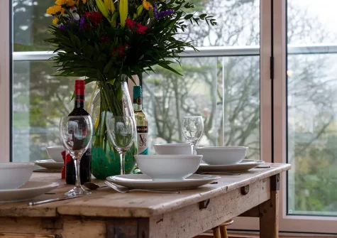 The dining area at The Old Bakery Flat, St Ives