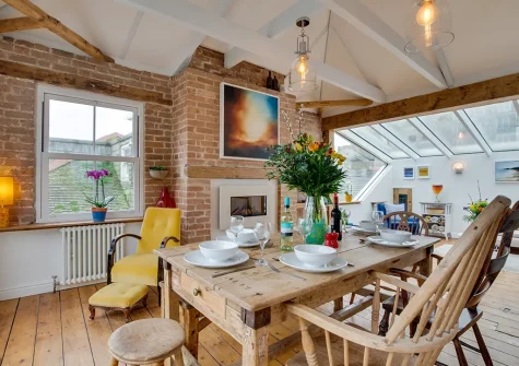 The dining area at The Old Bakery Flat, St Ives