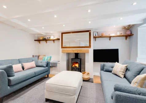 The living area at The Old Bakery, Newlyn