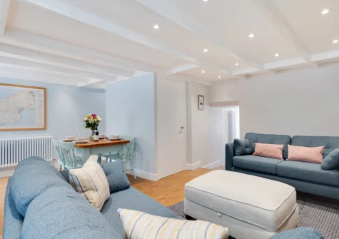 The living area at The Old Bakery, Newlyn