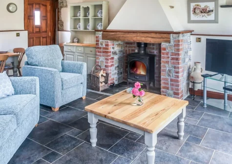 The living area at The Old Cart House, Lanivet