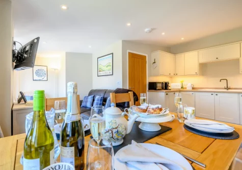 The kitchen & dining area at The Old Cattle Shed, Altarnun