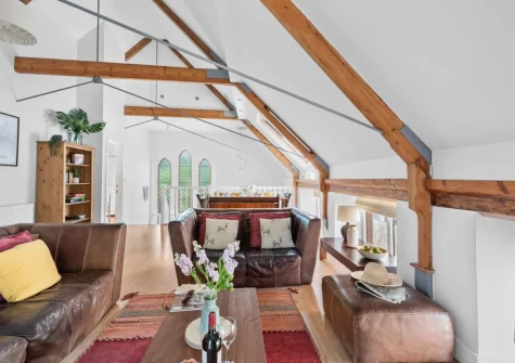 The living area at The Old Chapel, Brixham