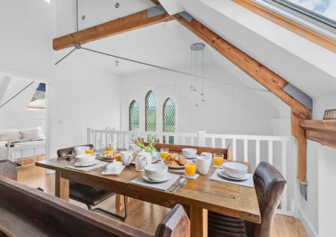 The dining area at The Old Chapel, Brixham