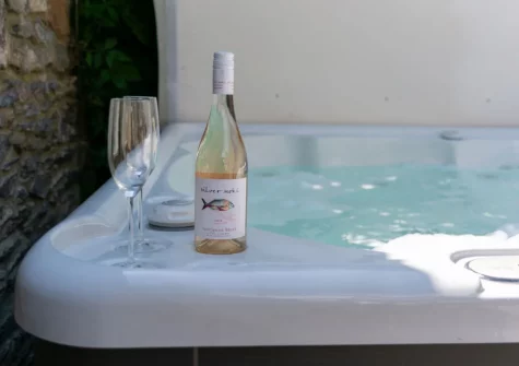 The hot tub at The Old Chapel, Brixham