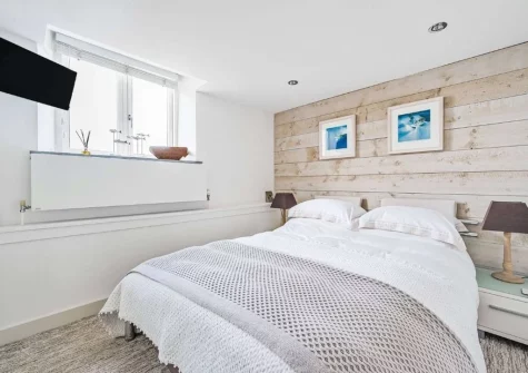 The bedroom at The Old Chapel, Malpas