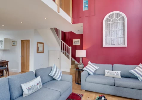 The living area at The Old Chapel, Newbridge