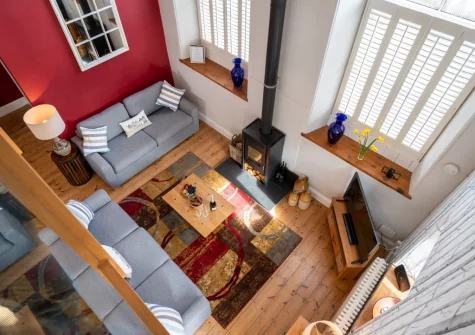 The living room at The Old Chapel, Newbridge