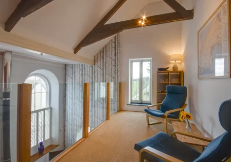 The mezzanine sitting area at The Old Chapel, Newbridge