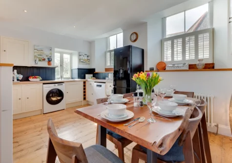 The kitchen & dining area at The Old Chapel, Newbridge
