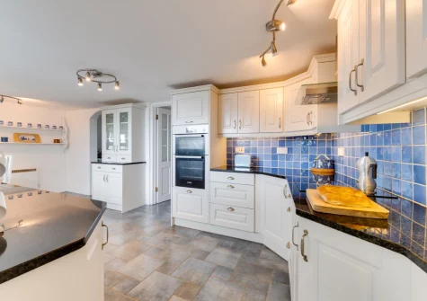 The kitchen at The Old Cowshed, Marazion