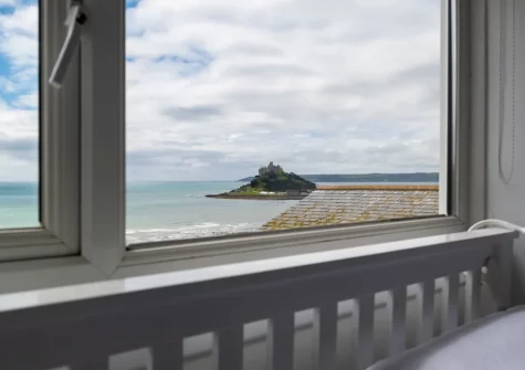 The view from bedroom #3 at The Old Cowshed, Marazion