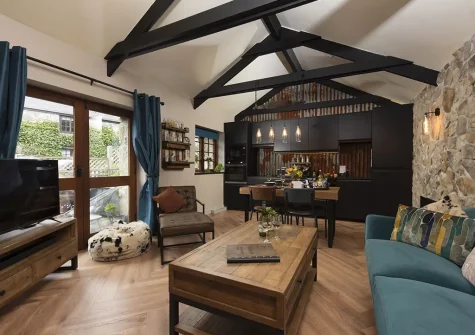 The living area at The Old Dairy, Carnhell Green