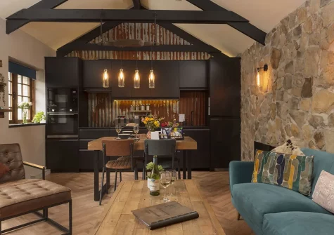 The living area at The Old Dairy, Carnhell Green