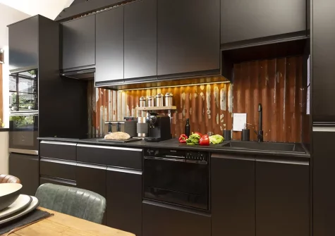 The kitchen at The Old Dairy, Carnhell Green