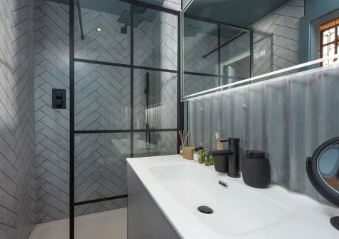 Bedroom #1 en-suite shower room at The Old Dairy, Carnhell Green