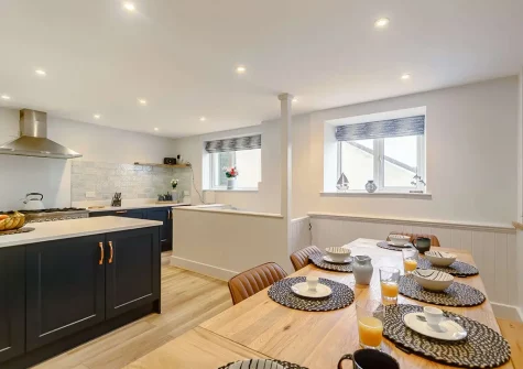The dining area at The Old Dairy, Fowey