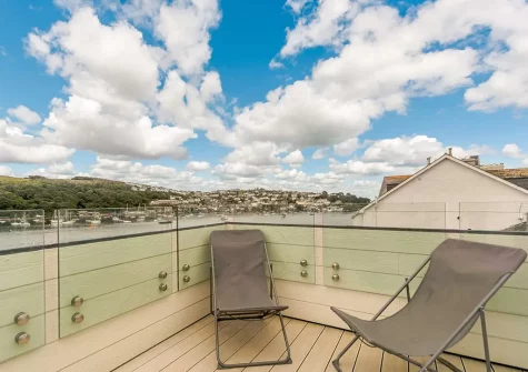 The rooftop terrace & outdoor sitting area at The Old Dairy, Fowey