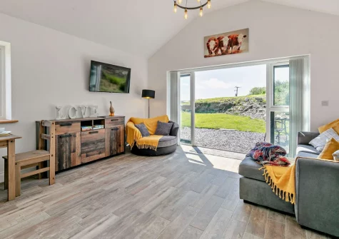 The living area at The Old Duck House, Porthcothan
