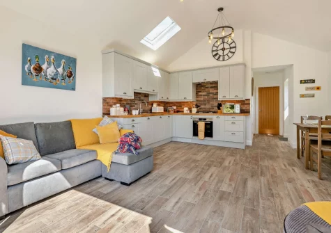 The living area at The Old Duck House, Porthcothan