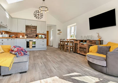 The living area at The Old Duck House, Porthcothan