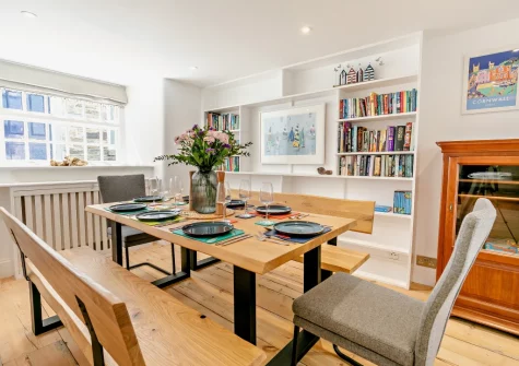 The dining area at The Old Library, Fowey