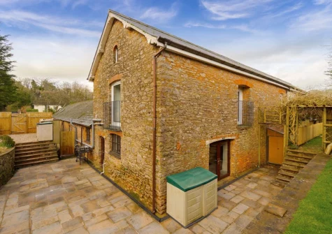The patio at The Old Mill, Old Mill Cottages, Marldon